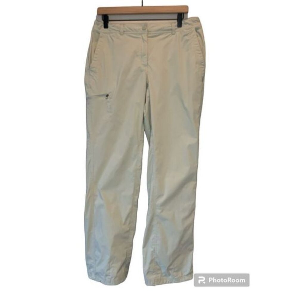 LL Bean Womens Pants 12 Nylon Stretch Cargo Hiking Zippered Pockets Lightweight